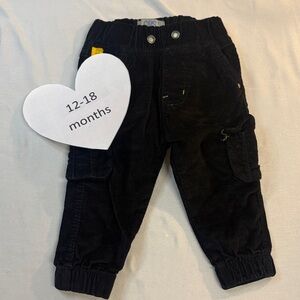 OVS - Stylish Black Kids Cargo Pants with Yellow Details